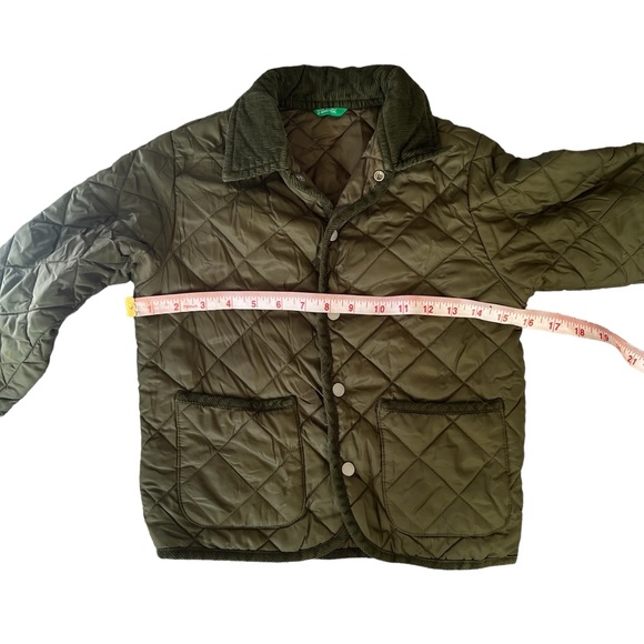 United Colors of Benetton Olive Quilted Jacket Kids Age 4 XS - Picture 3 of 6